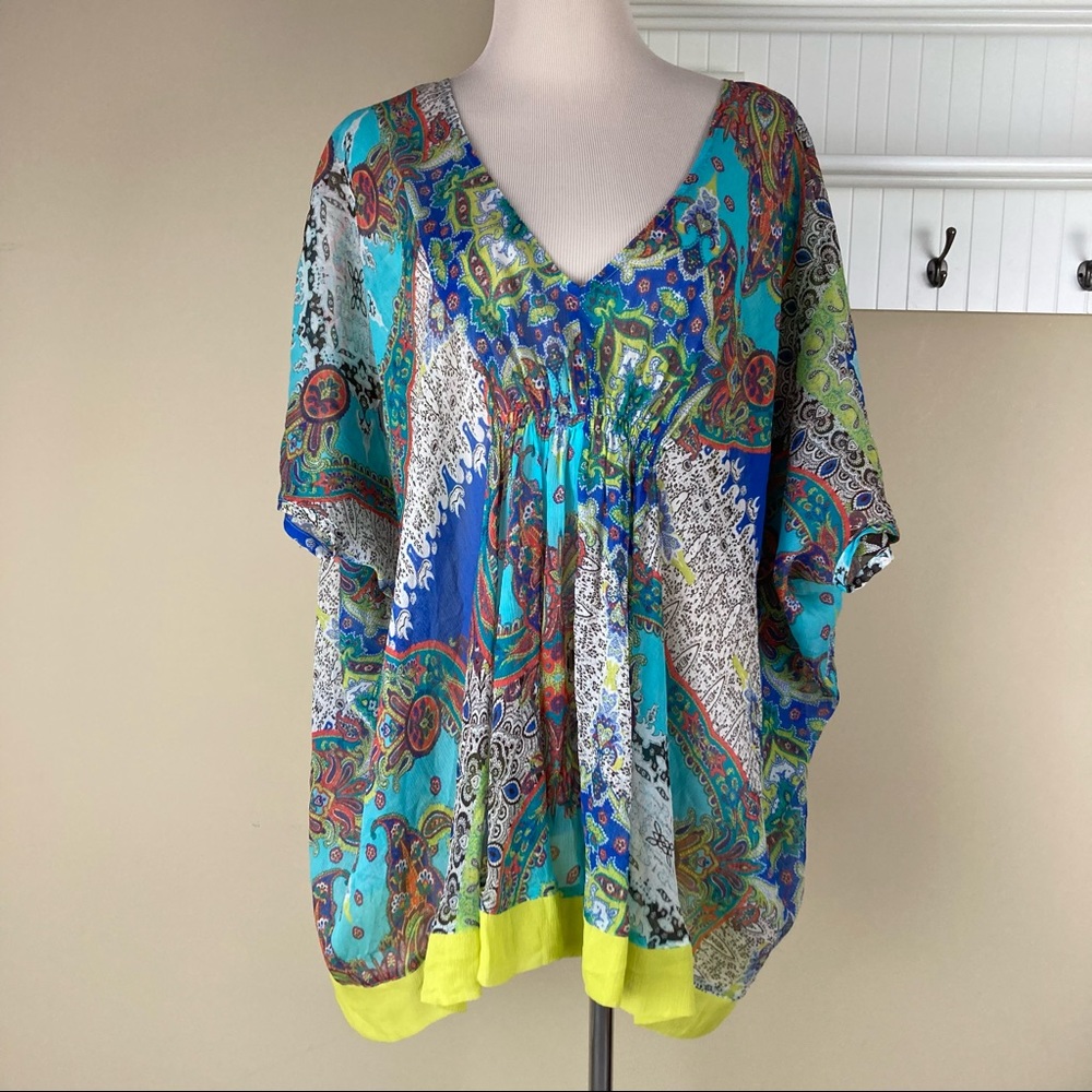 Tommy Bahama Silk Tunic Kimono Swim Cover Up Top Women’s size S/M